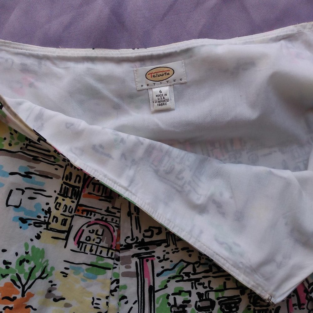 Talbots Vintage Paris A-Line Skirt with Black Trim - Picture 3 of 4